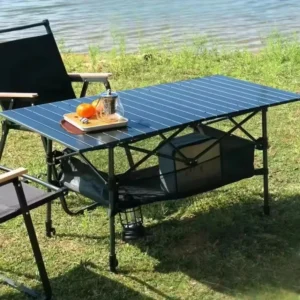 Table de camping pliante longue en acier carbone